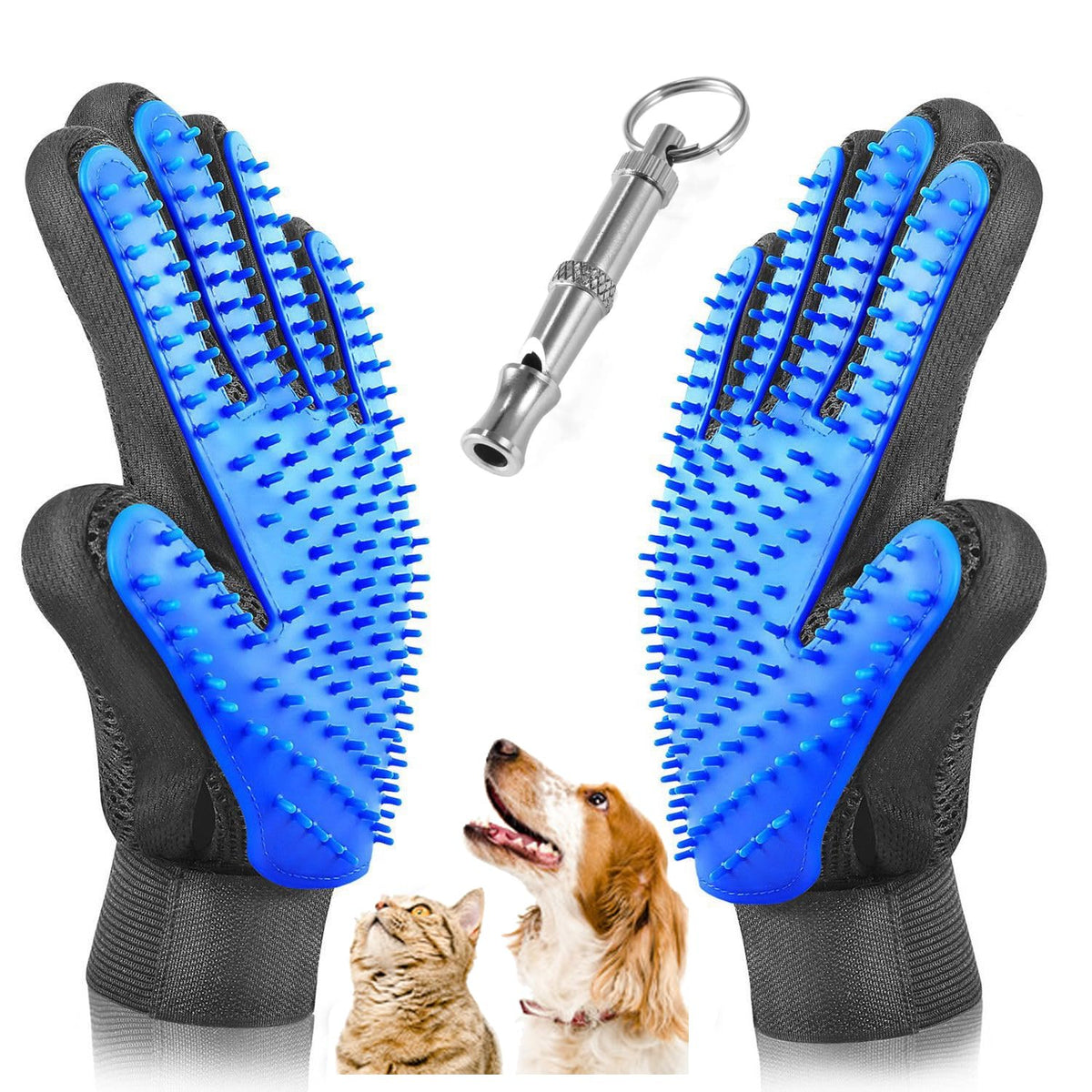 Pet Grooming Glove - Gentle Deshedding Brush Mitt